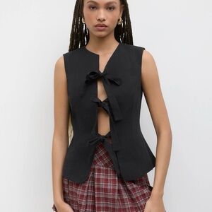 Cider Black Tie Front Top
